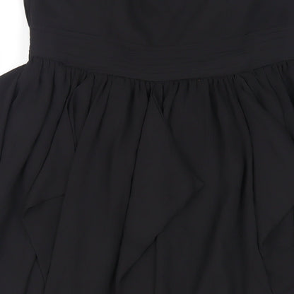 ASOS Womens Black Polyester A-Line Size 12 Sweetheart Zip - Strapless