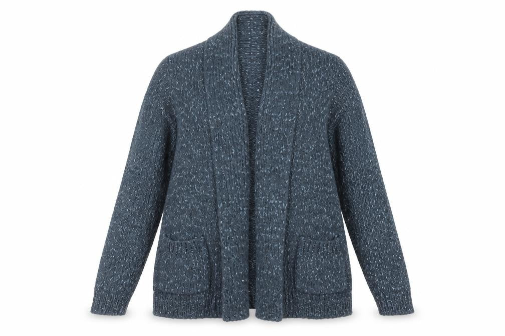 Womens UK Size 14 Indigo Blue Cardigan Jumper