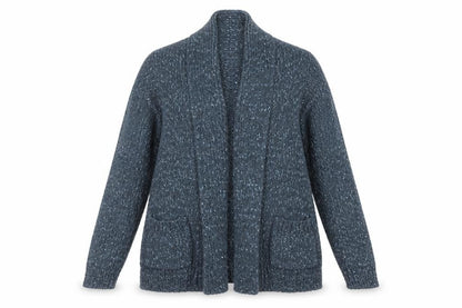 Womens UK Size 14 Indigo Blue Cardigan Jumper