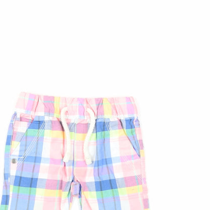 NEXT Baby Multicoloured Plaid Polyester Cropped Trousers Size 6-9 Months Drawstring