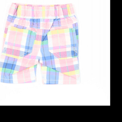 NEXT Baby Multicoloured Plaid Polyester Cropped Trousers Size 6-9 Months Drawstring