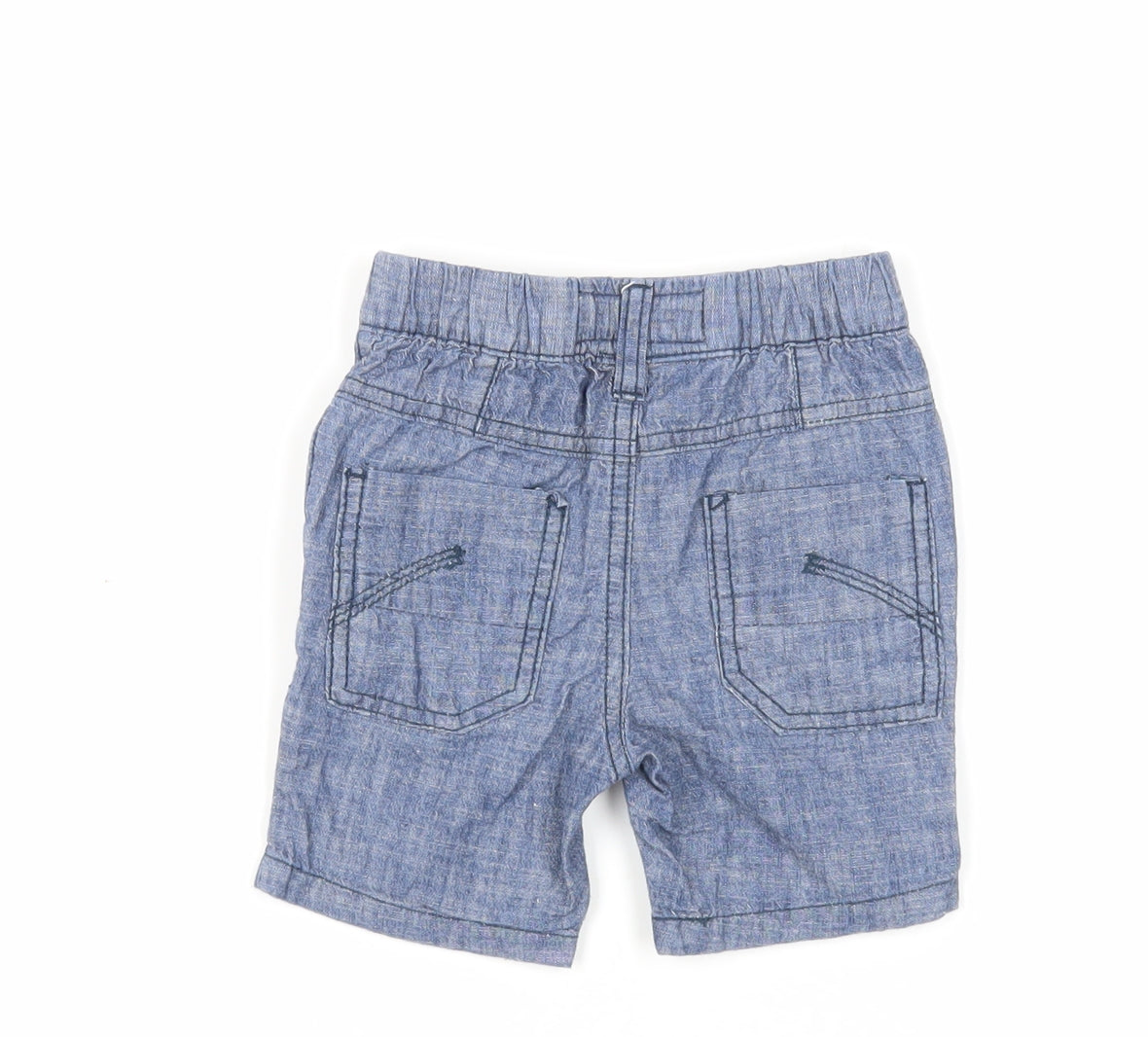 NEXT Baby Blue Cotton Cropped Jeans Size 9-12 Months Drawstring