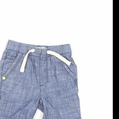 NEXT Baby Blue Cotton Cropped Jeans Size 9-12 Months Drawstring