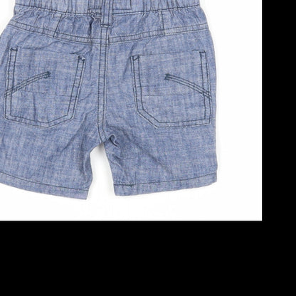 NEXT Baby Blue Cotton Cropped Jeans Size 9-12 Months Drawstring