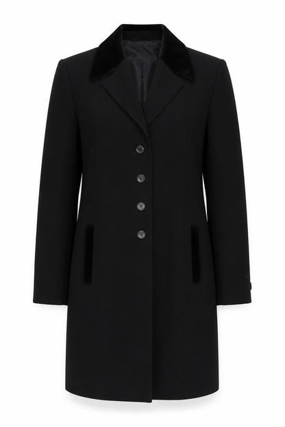 Barisal Womens Black Overcoat Coat Size 12 Button - Lightweight