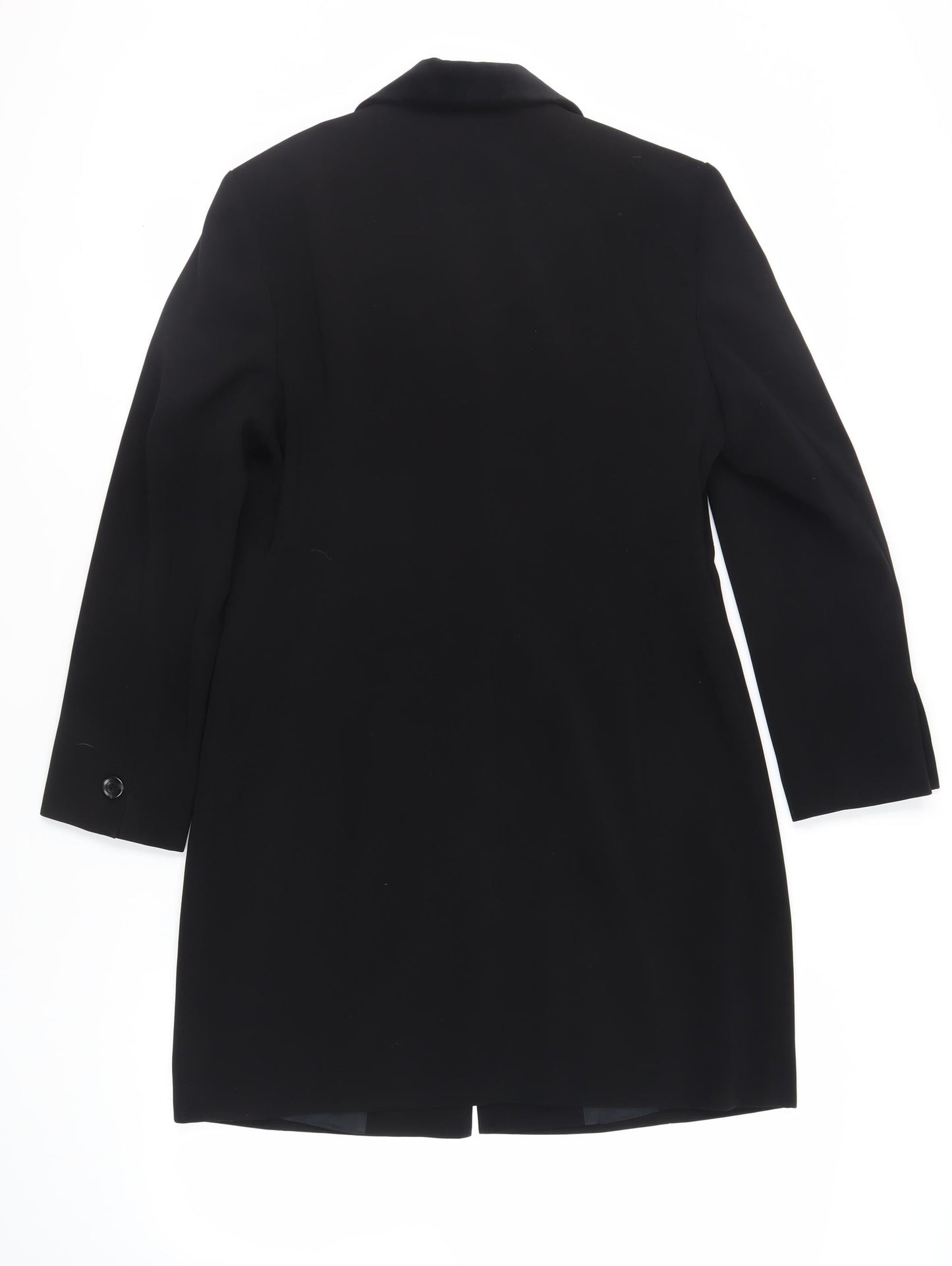 Barisal Womens Black Overcoat Coat Size 12 Button - Lightweight