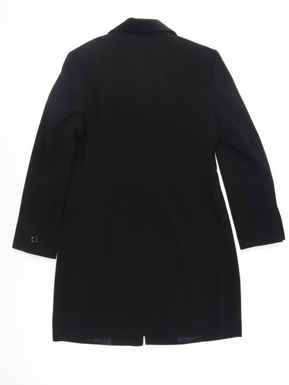 Barisal Womens Black Overcoat Coat Size 12 Button - Lightweight