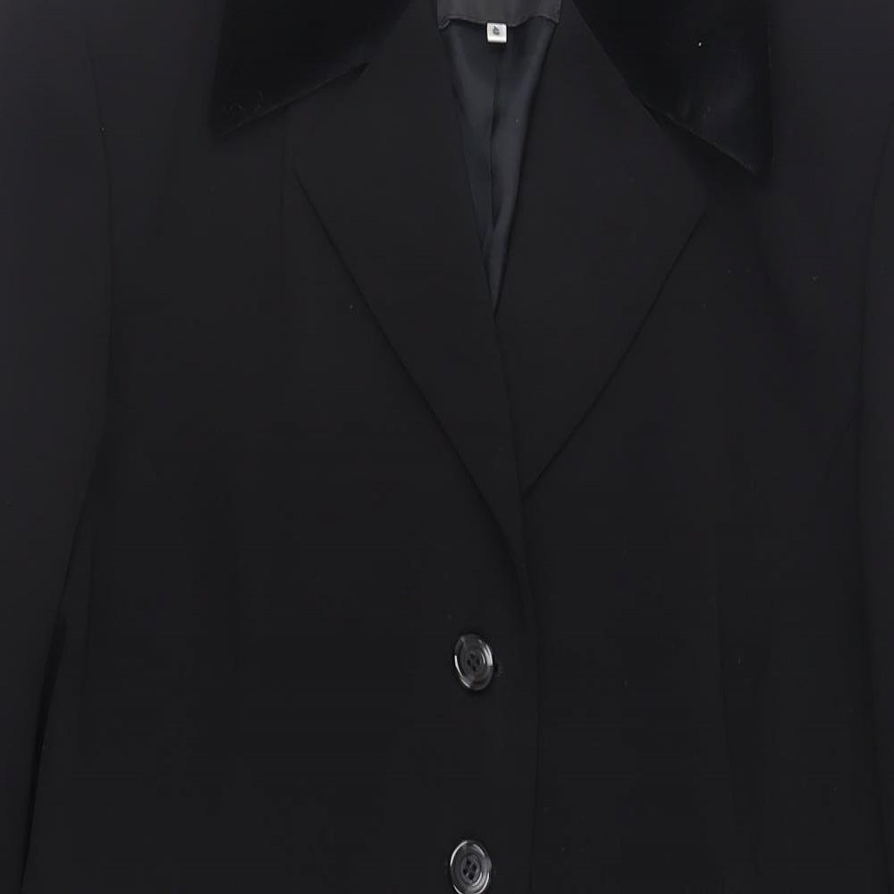 Barisal Womens Black Overcoat Coat Size 12 Button - Lightweight