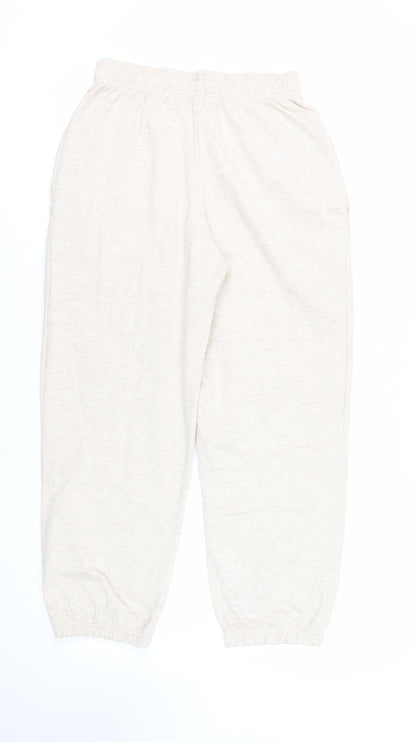 Jetty Womens Beige Cotton Jogger Trousers Size M L27 in Regular - Elasticated Waist