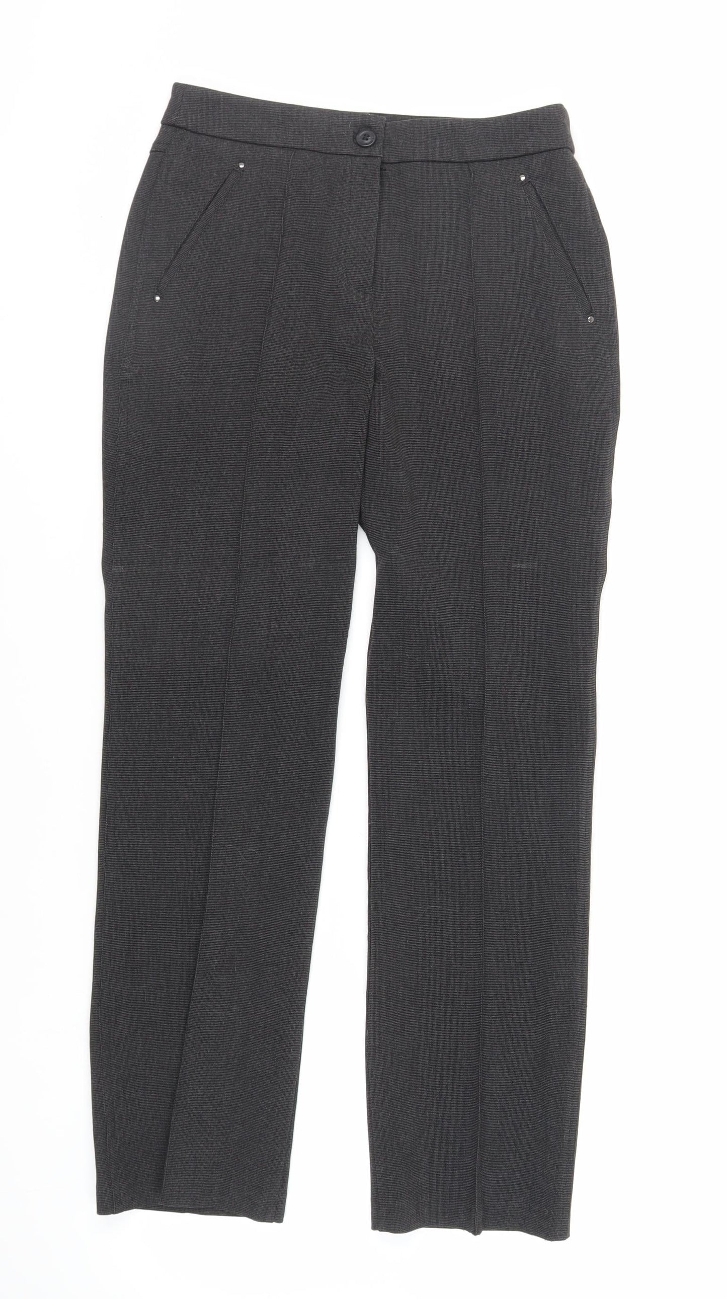 Womens UK Size 8 Marks and Spencer Regular Fit Dress Pants Black Trousers