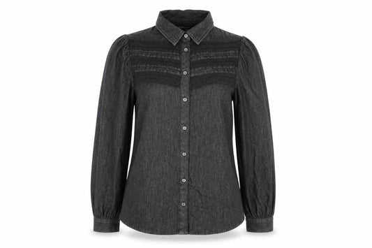 Womens UK Size 10 Marks and Spencer Black Basic Button-Up