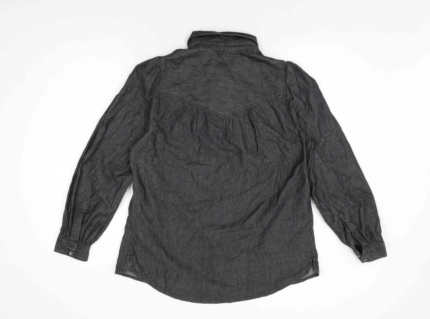 Womens UK Size 10 Marks and Spencer Black Basic Button-Up