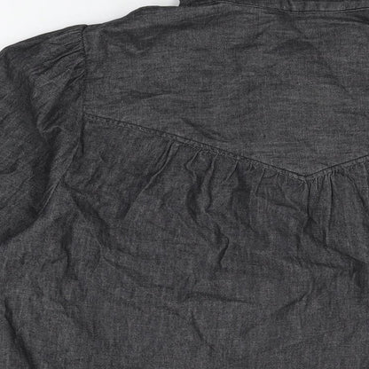 Womens UK Size 10 Marks and Spencer Black Basic Button-Up