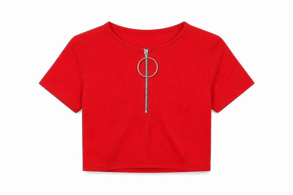 Womens UK Size 12 PRETTYLITTLETHING Red Basic T-Shirt
