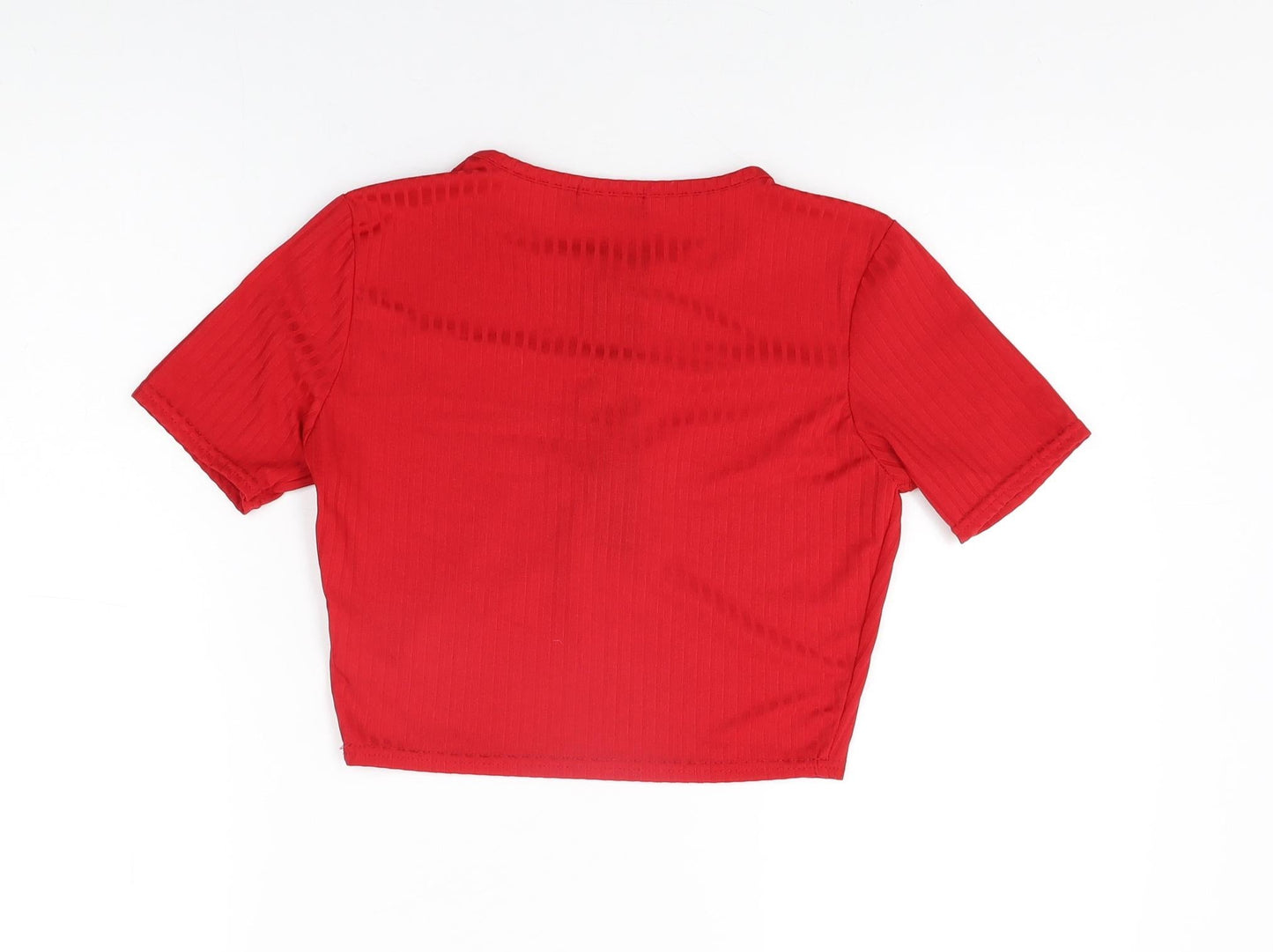 Womens UK Size 12 PRETTYLITTLETHING Red Basic T-Shirt