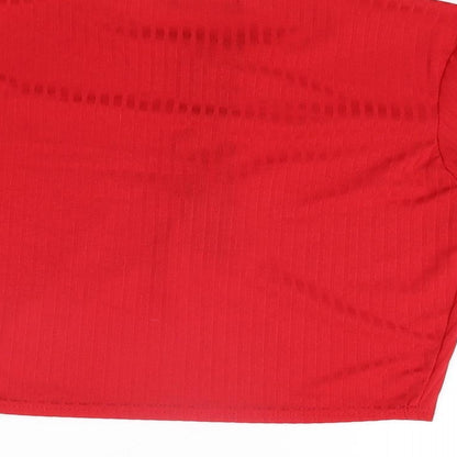 Womens UK Size 12 PRETTYLITTLETHING Red Basic T-Shirt