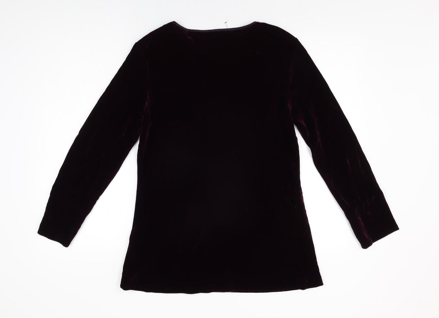 Fenn Wright Manson Womens Purple Viscose Basic T-Shirt Size 14 Round Neck