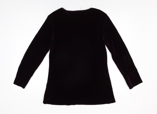 Fenn Wright Manson Womens Purple Viscose Basic T-Shirt Size 14 Round Neck