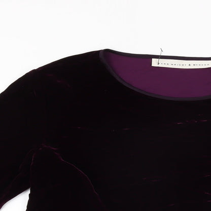 Fenn Wright Manson Womens Purple Viscose Basic T-Shirt Size 14 Round Neck