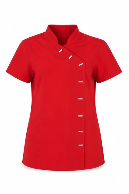 Womens UK Size 14 Simon Jersey Red Basic Button-Up