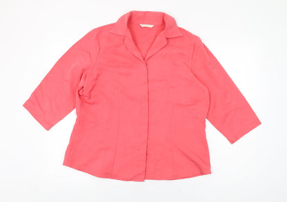 Womens UK Size 18 Marks and Spencer Pink Basic Button-Up