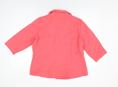 Womens UK Size 18 Marks and Spencer Pink Basic Button-Up