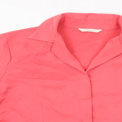 Womens UK Size 18 Marks and Spencer Pink Basic Button-Up