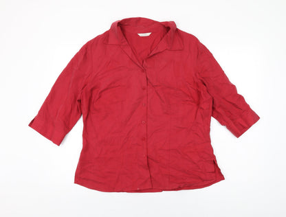 Womens UK Size 18 Marks and Spencer Red Basic Button-Up