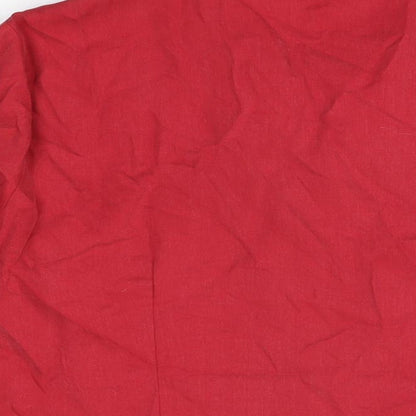 Womens UK Size 18 Marks and Spencer Red Basic Button-Up