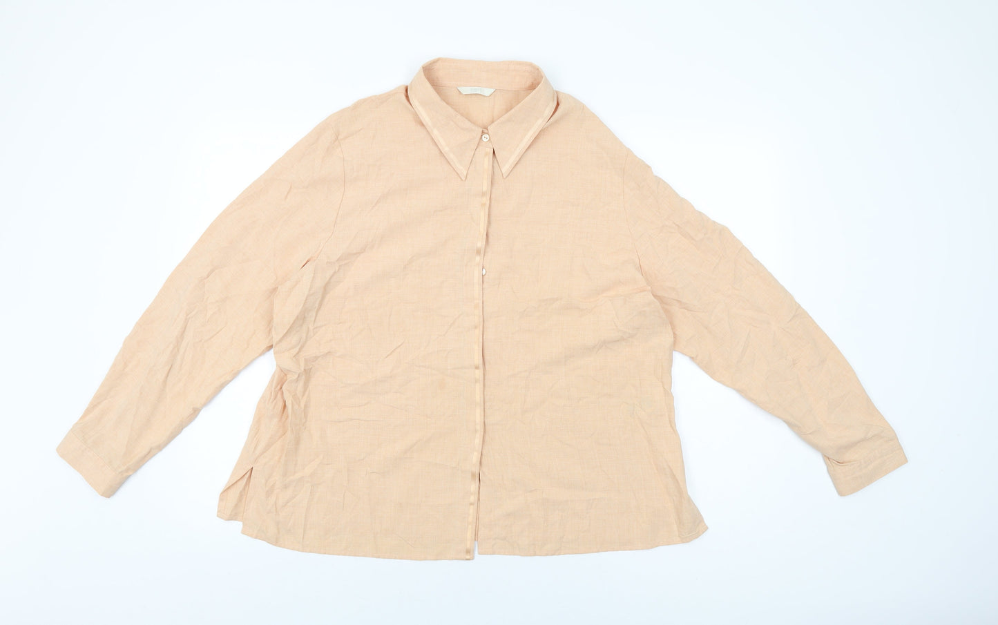 Womens UK Size 20 Marks and Spencer Orange Basic Button-Up