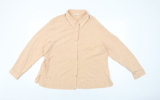 Womens UK Size 20 Marks and Spencer Orange Basic Button-Up