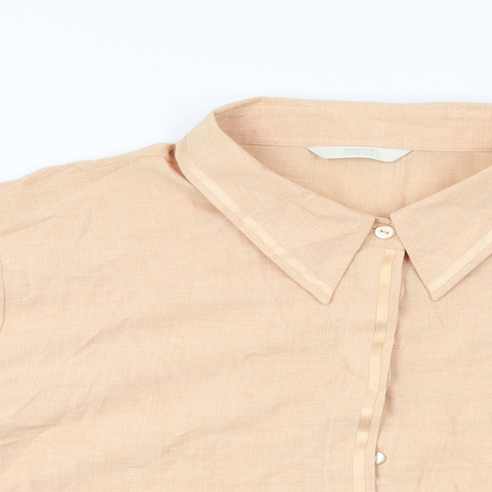 Womens UK Size 20 Marks and Spencer Orange Basic Button-Up