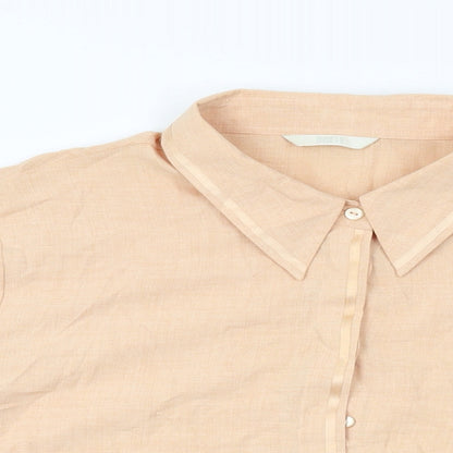 Womens UK Size 20 Marks and Spencer Orange Basic Button-Up