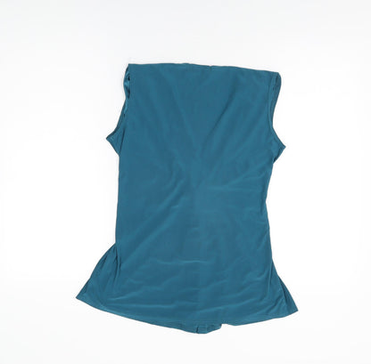 Womens UK Size 14 Krisp Blue Basic T-Shirt
