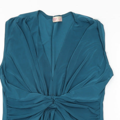 Womens UK Size 14 Krisp Blue Basic T-Shirt