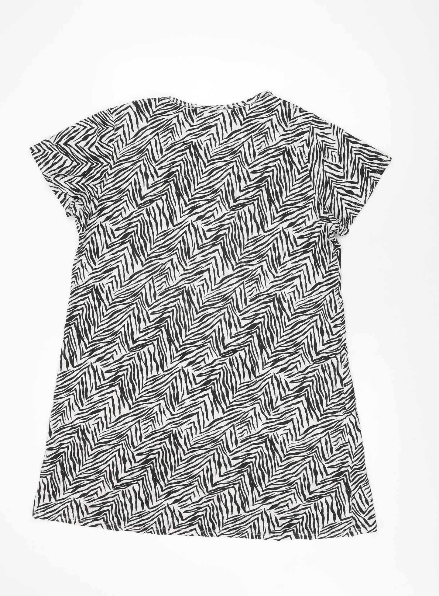 Marks and Spencer Womens White Geometric Cotton Top Dress Size 18