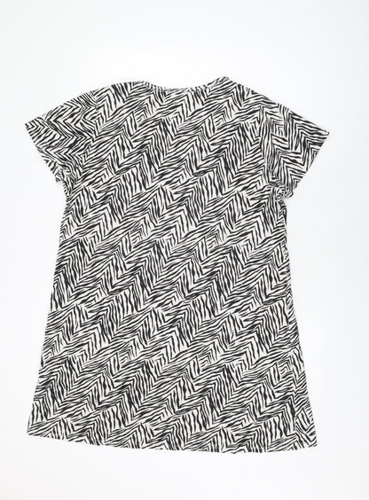 Marks and Spencer Womens White Geometric Cotton Top Dress Size 18