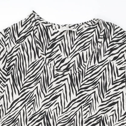Marks and Spencer Womens White Geometric Cotton Top Dress Size 18