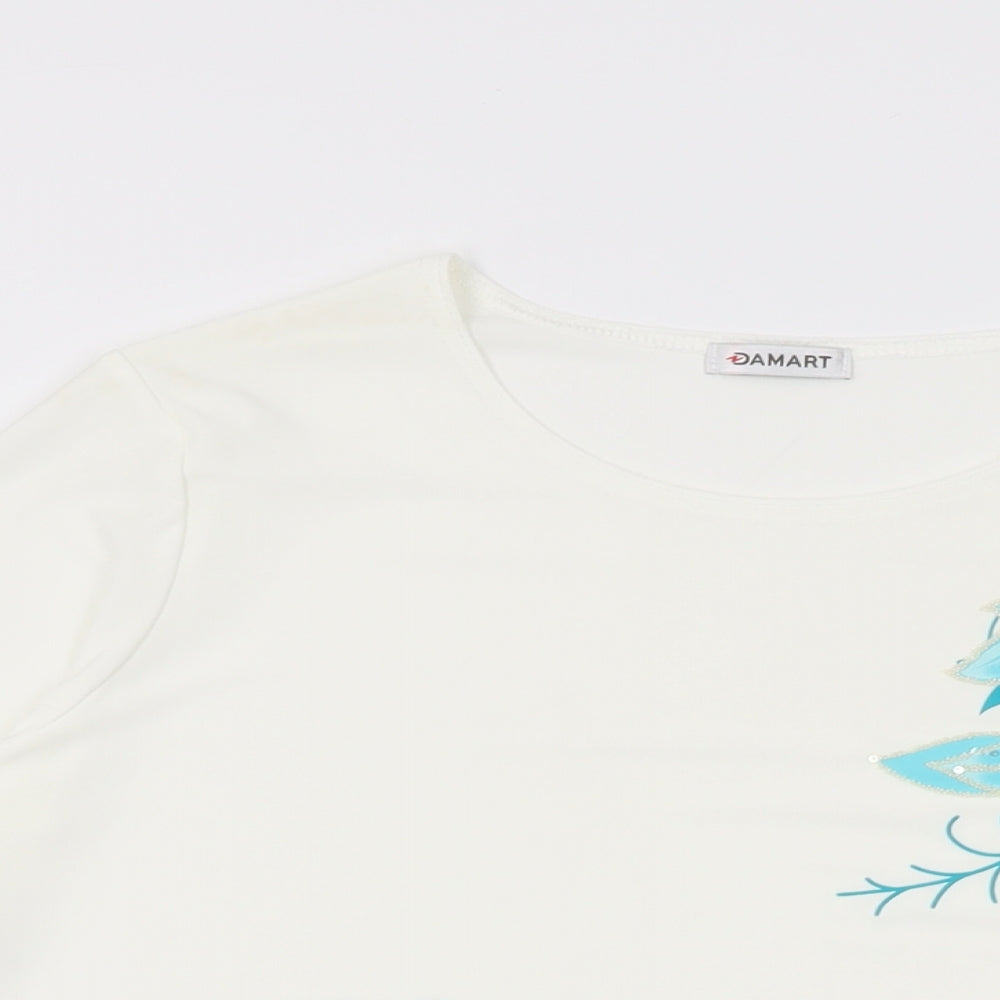 Womens UK Size 14 Damart White Basic T-Shirt