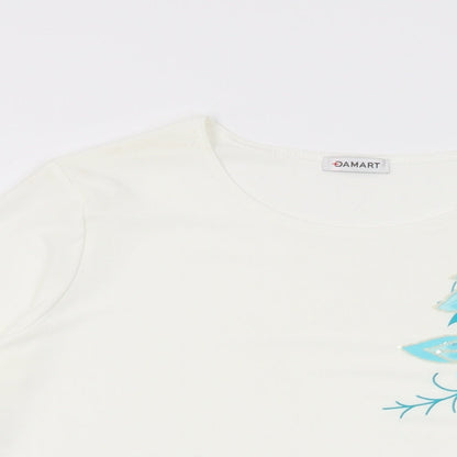 Womens UK Size 14 Damart White Basic T-Shirt