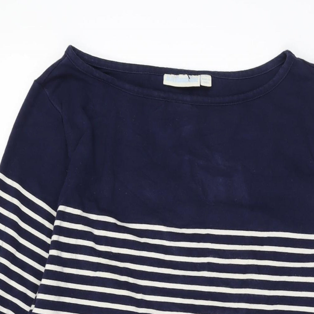 JoJo Maman Bébé Womens Blue Striped Cotton Shift Size M Round Neck Pullover