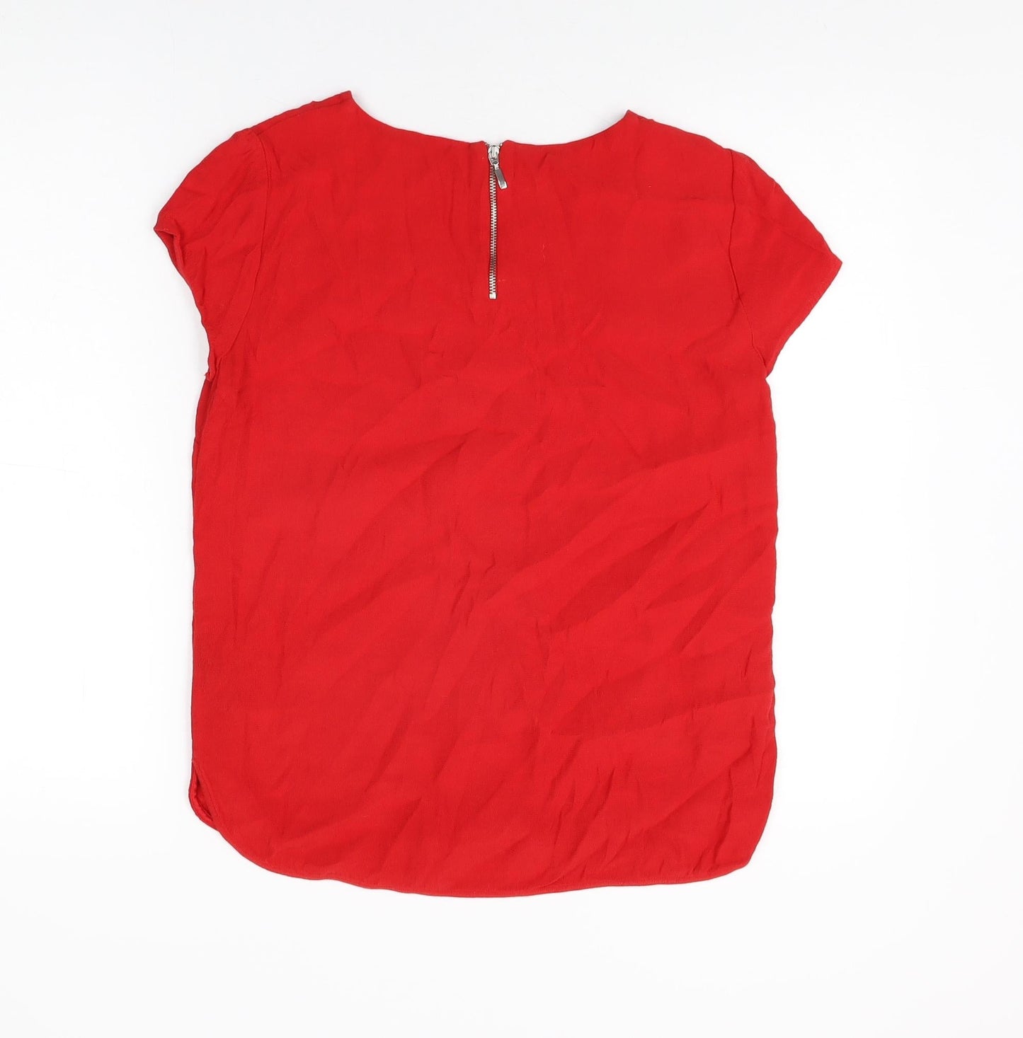 Womens UK Size 12 Marks and Spencer Red Basic T-Shirt