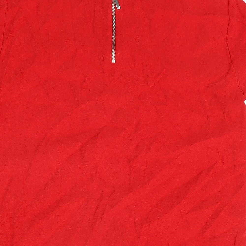 Womens UK Size 12 Marks and Spencer Red Basic T-Shirt