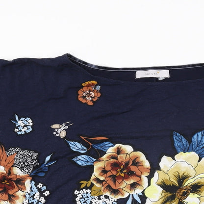 Womens UK Size 12 Per Una Blue Basic T-Shirt