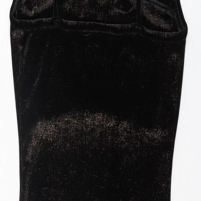 Miss Selfridge Womens Black Polyester Bodycon Size 6 Square Neck Pullover