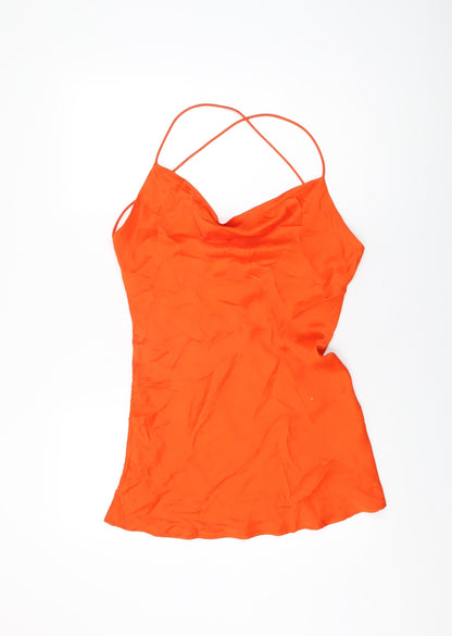 Womens UK Size S Zara Red Camisole T-Shirt