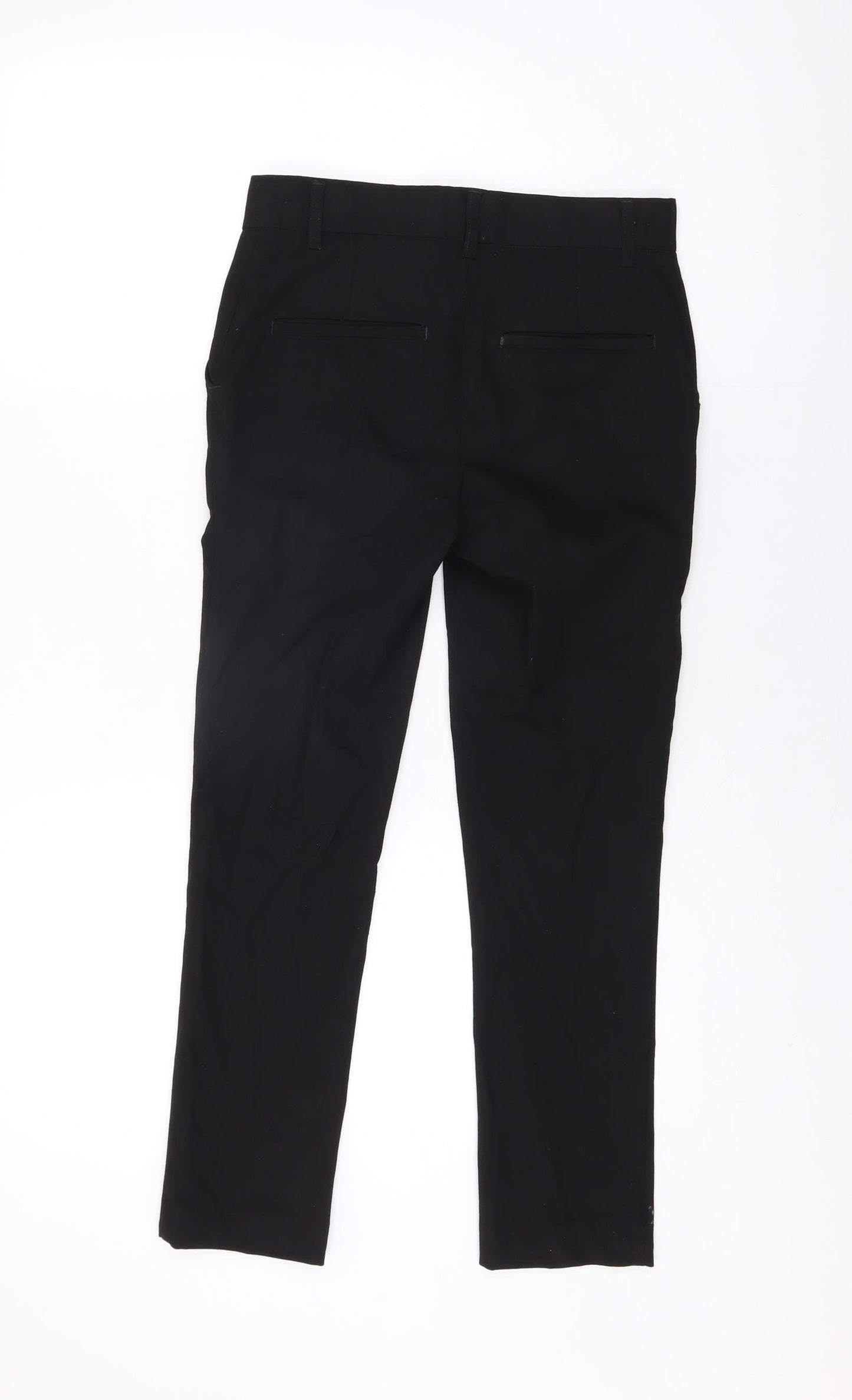Marks and Spencer Girls Black Polyester Dress Pants Trousers Size 10-11 Years L25 in Regular Zip