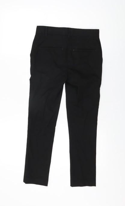 Marks and Spencer Girls Black Polyester Dress Pants Trousers Size 10-11 Years L25 in Regular Zip