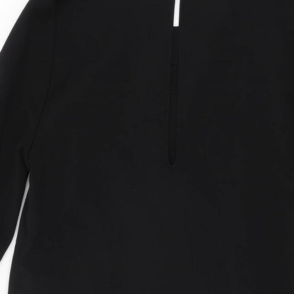 H&M Womens Black Polyester Shift Size 6 Round Neck Button