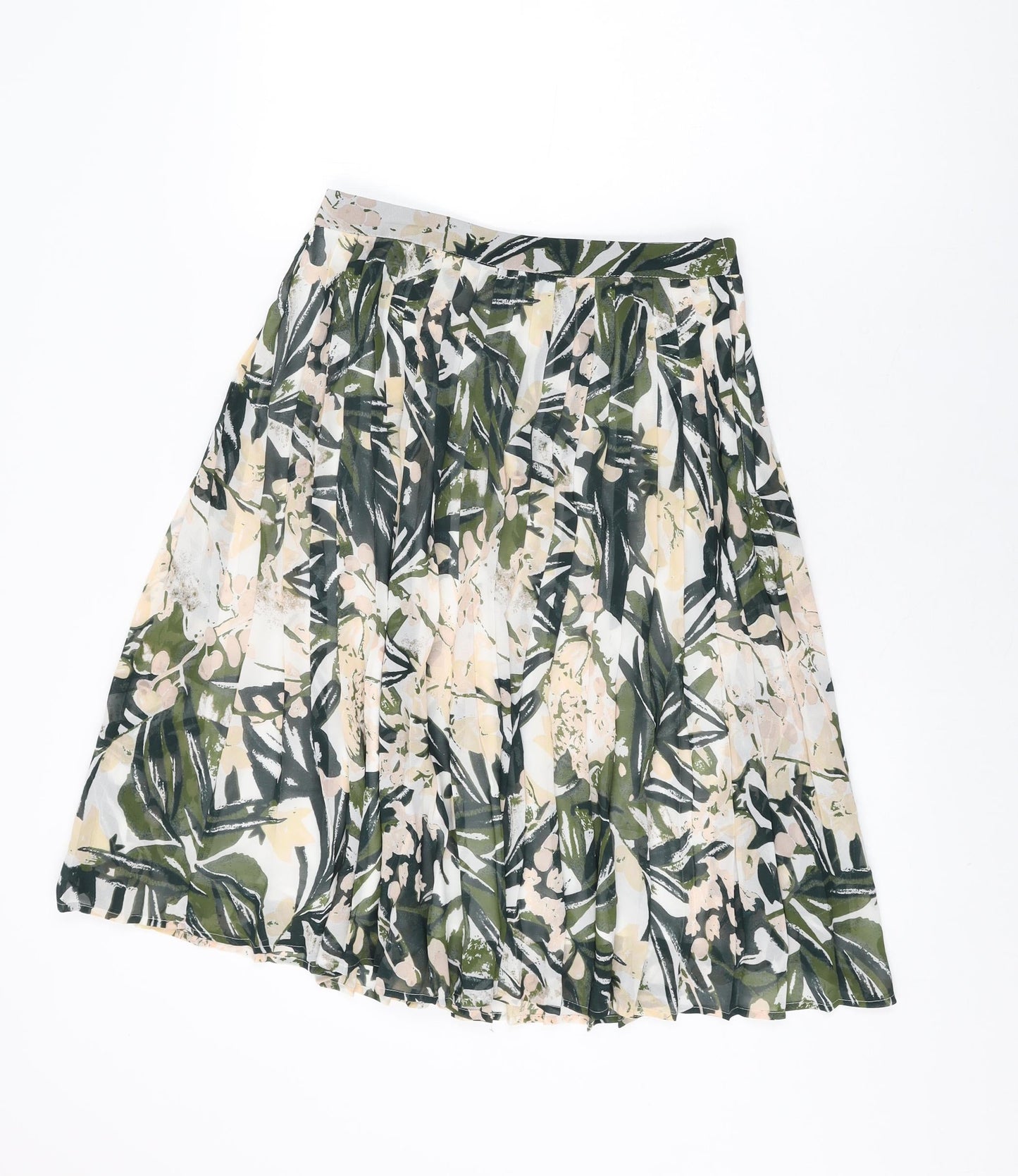 H&M Womens Multicoloured Geometric Polyester Swing Skirt Size 8 Zip